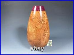 White Oak/Purpleheart G+ Vase #15455 made by Smithsonian Artist, David Walsh
