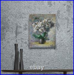 White Orchid original oil painting on canvas. Impressionism