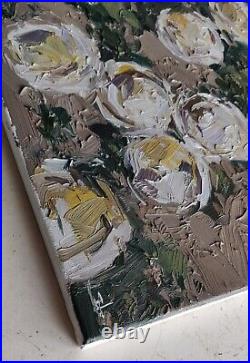 White Peonies Oil Painting Vivek Mandalia Impressionism 16x20 Original Signed