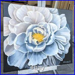 White Peony beautiful oil painting 20 x 16, new original signed by the artist
