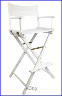 White Premium Tall Portable Folding Makeup Artist Chair with FREE PERSONALISATIO