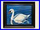 White_Swan_Swimming_original_oil_Realist_painting_Bird_Artwork_FRAMED_wall_Decor_01_kawe