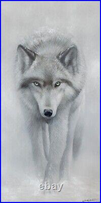 White Wolf in Winter Art Limited Edition Giclee Print Signed by Artist