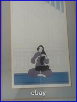 Will Barnet White Stairway Artist Proof signed Asian woman with cat