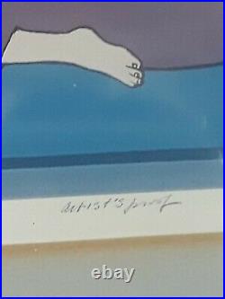 Will Barnet White Stairway Artist Proof signed Asian woman with cat