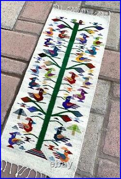 Zapotec Oaxacan 16x39 Hand Woven Tree of Life Wool Home Tapestry Rug Runner