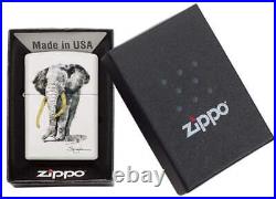 Zippo Lighter Artist Spazuk Elephant White Matt Windproof Lighter New